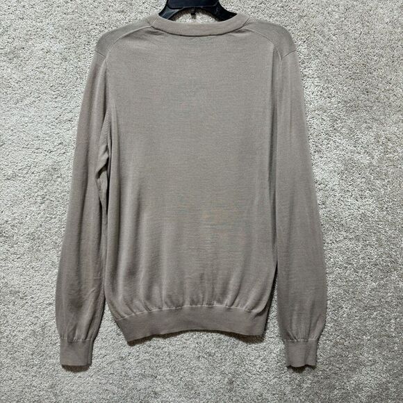 Stewart Of Scotland Sweater Men's Medium Tan Merino‎ Wool Pullover Long Sleeve - Picture 10 of 10